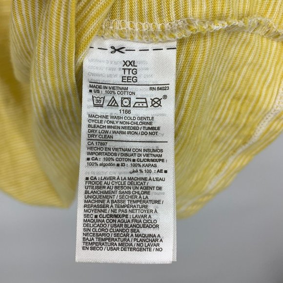 Old Navy Dress T-Shirt Waist Defined Slub Knit Mini Yellow Stripe - Picture 7 of 12